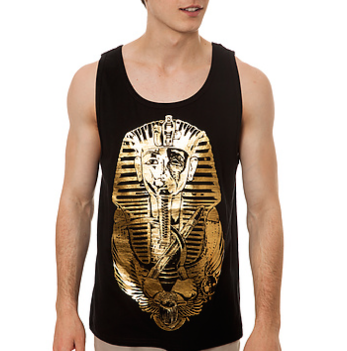 Rook The Pharaoh Gold Foil Tank Top in Black