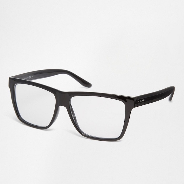 Gucci Square Clear Lens Glasses In Black