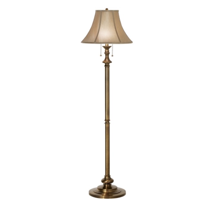 Antique Brass Finish Double Pull Chain Floor Lamp