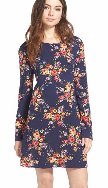 Zoe and Rose Open Back Floral Print Shift Dress