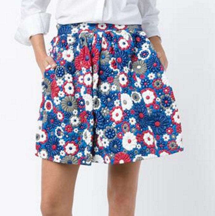 HOUSE OF HOLLAND Floral Leather Mini Skirt