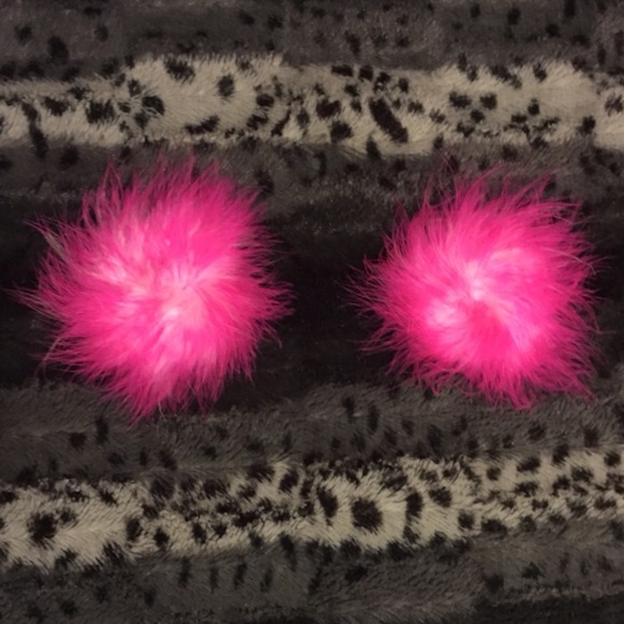 Pink Furry Pasties Halloween Dress Up Nipple