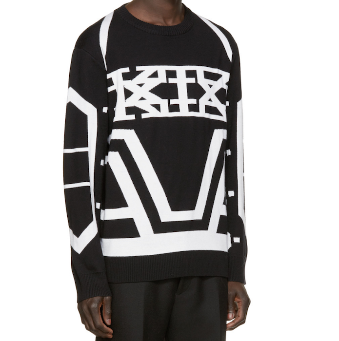 KTZ Black & White Jacquard Logo Sweater 