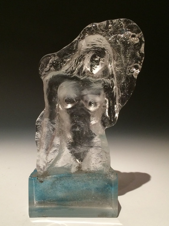 Cast glass figure sculpture