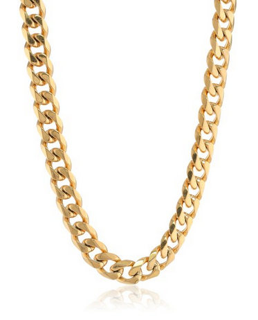 Men's Gold Ion Plated Stainless Steel Curb Chain Necklace