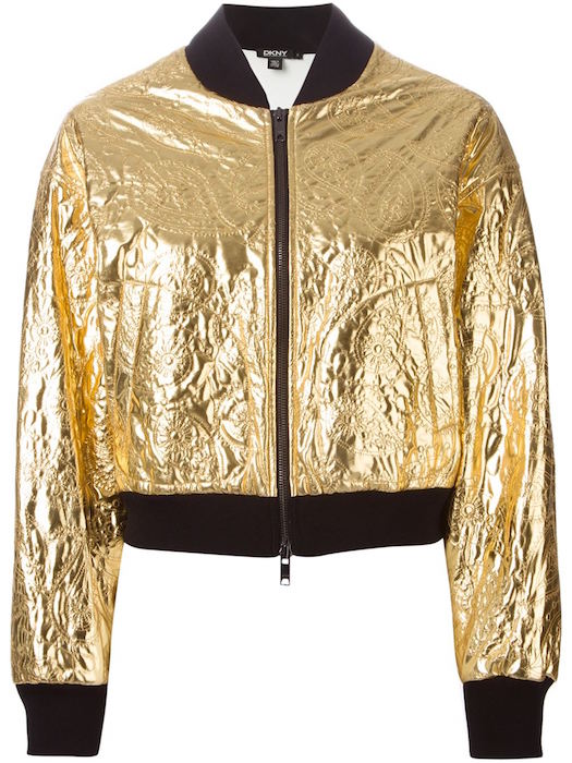 DKNY paisley embroidered bomber jacket