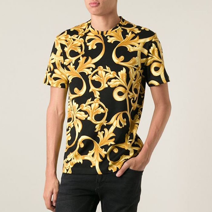 Versace Baroque Cotton-Jersey T-Shirt | Blingby