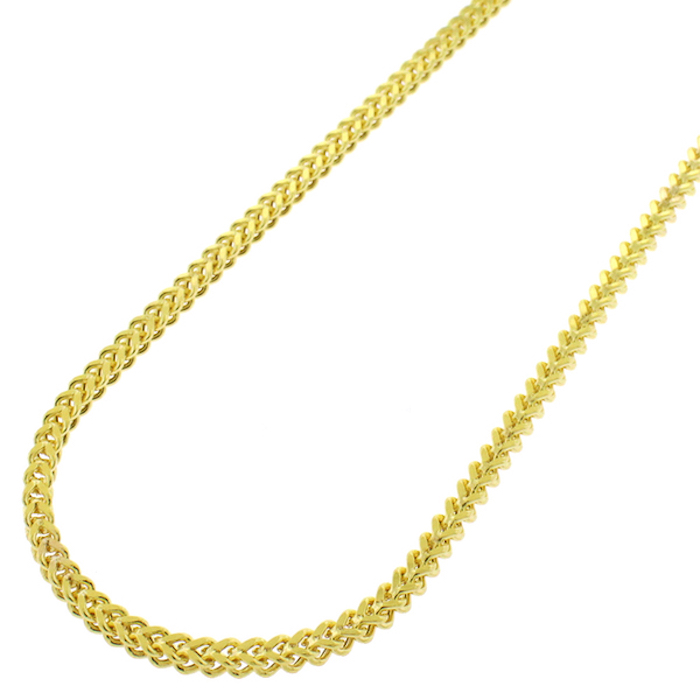 10k Yellow Gold 2-millimeter Hollow Franco Necklace Chain