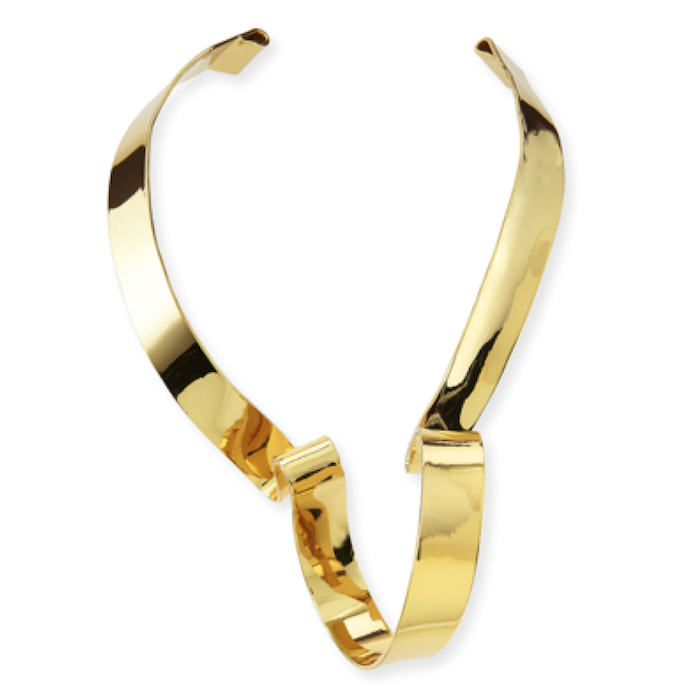Alexis Bittar Large Golden Ribbon Collar Necklace