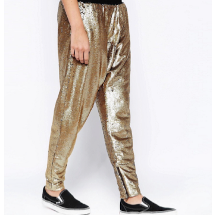 Finders Keepers Dreamweaver Track Pants in Gold Sequin