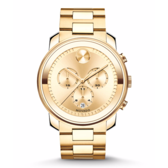 Movado Bold Goldtone IP Stainless Steel Chronograph Bracelet Watch