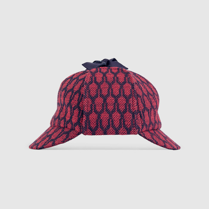 Graphic pattern double-brim hat
