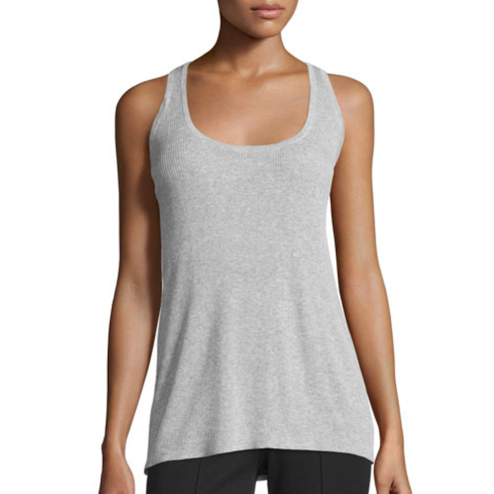 Michael Kors Collection Scoop-Neck Racerback Tank, Pearl Gray | Blingby