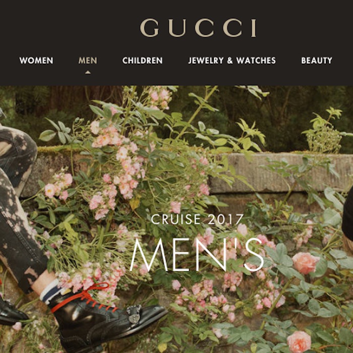 Gucci Resort 2017 Website