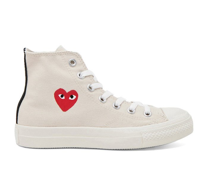 COMME DES GARCONS PLAY CONVERSE HIGH TOP CANVAS SNEAKERS
