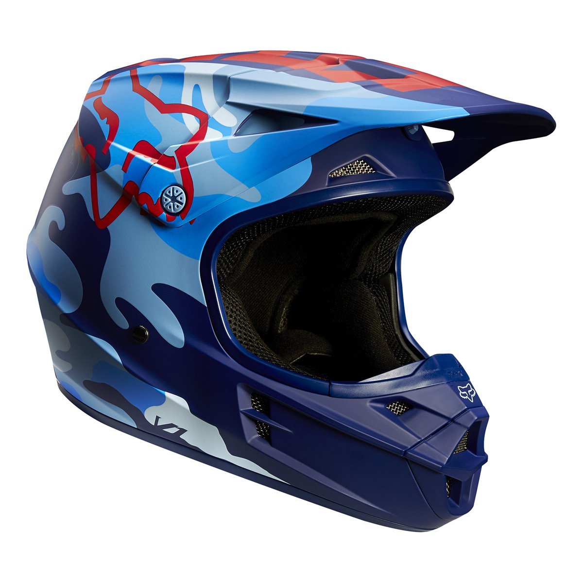 2015 Fox Racing V1 Camo LE Helmet (XL, Blue Camo)