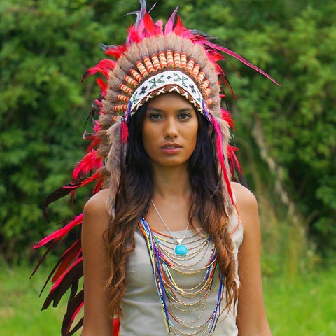 Blue Indian Headdress - 95Cm