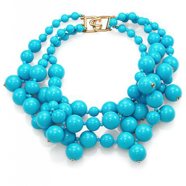 Kenneth Jay Lane Turquoise Multi Beaded Necklace