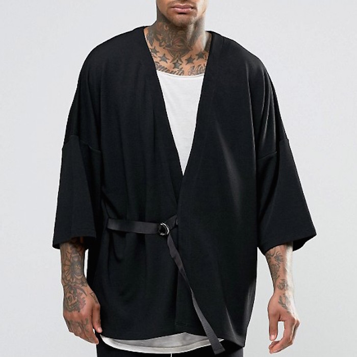 Kimono With Belt Textured Fabric ASOS