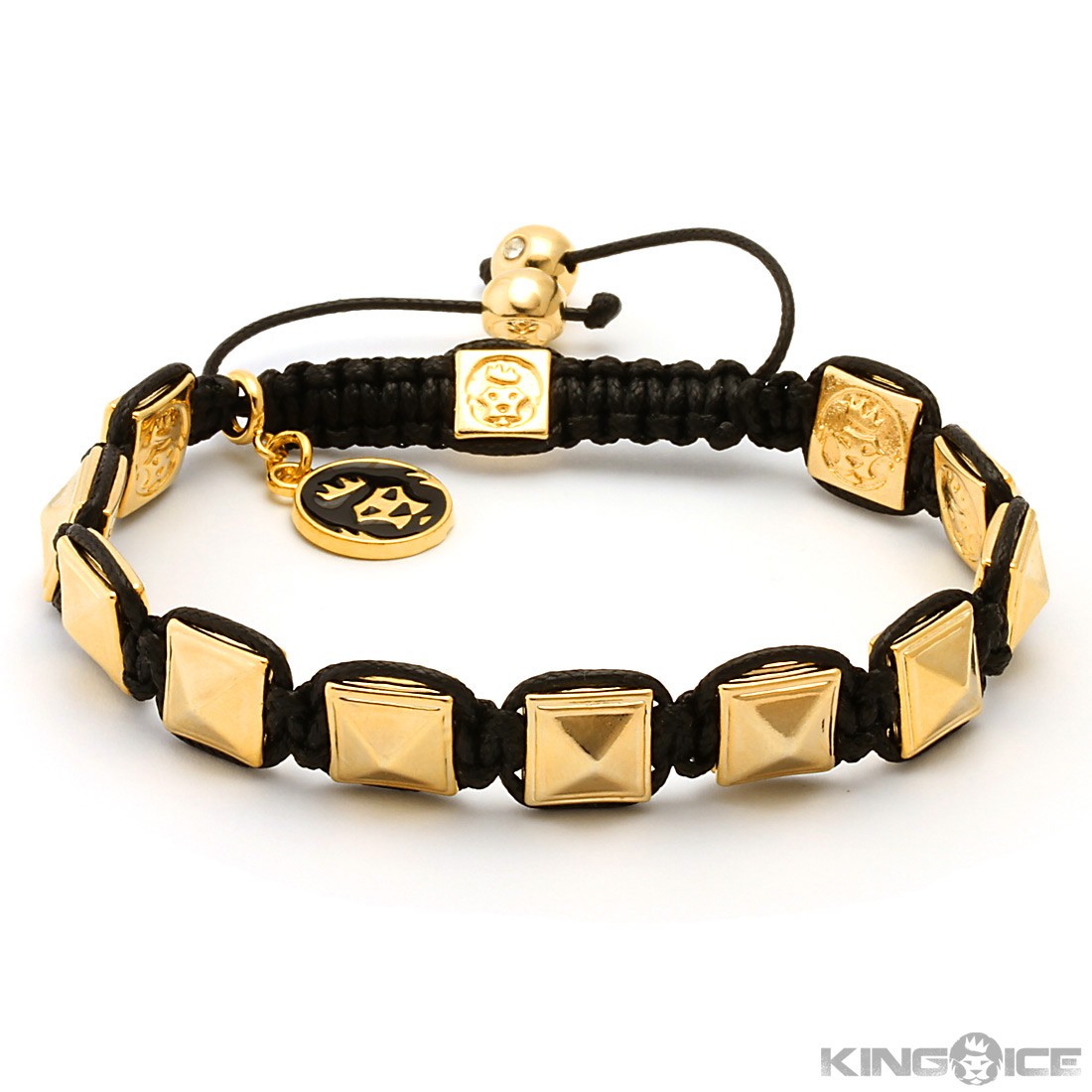 King Ice 14K Gold Pyramid CZ Bracelet