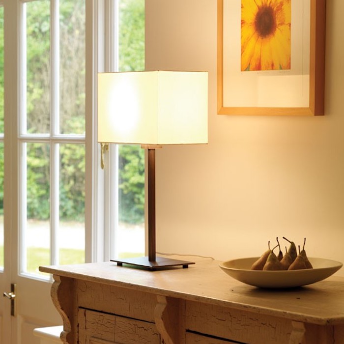 Park Lane Table Lamp in Bronze with a Rectangular Shade