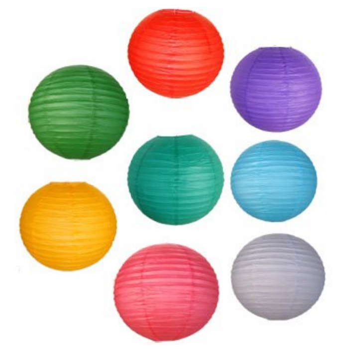 8 Assorted (DIFFERENT) Color Paper Lanterns/lamps 8