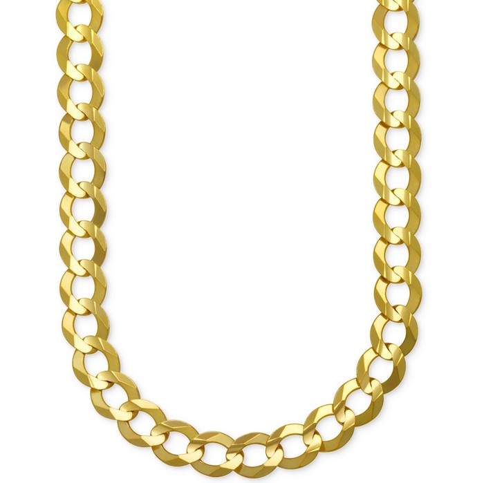Men's Gauge Curb Chain Necklace in 10k Gold