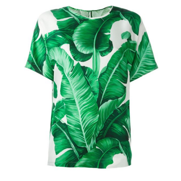 DOLCE & GABBANA T.SHIRT WITH LEAVES PRINT