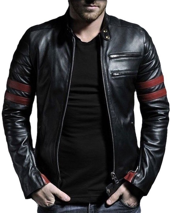 Paradigm men's new black genuine lambskin leather stylish motorcycle jacket SL767