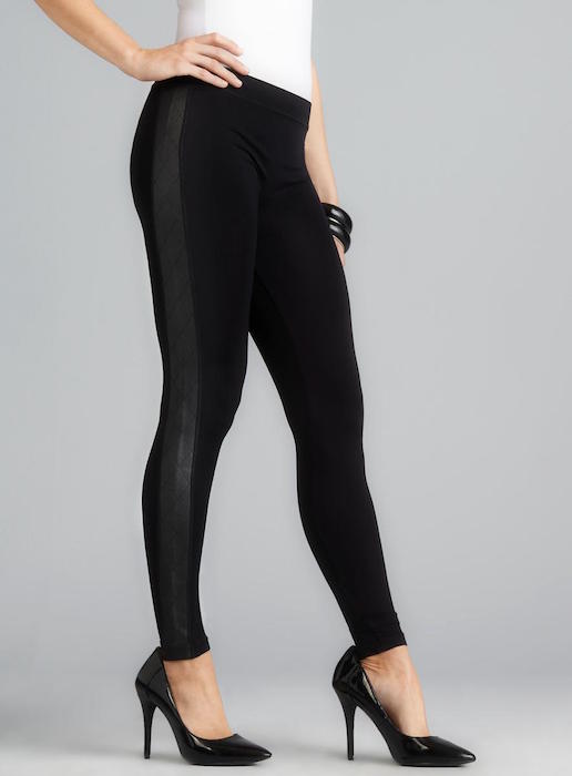 Romeo & Juliet Couture Faux Leather Side Pull On Black Leggings