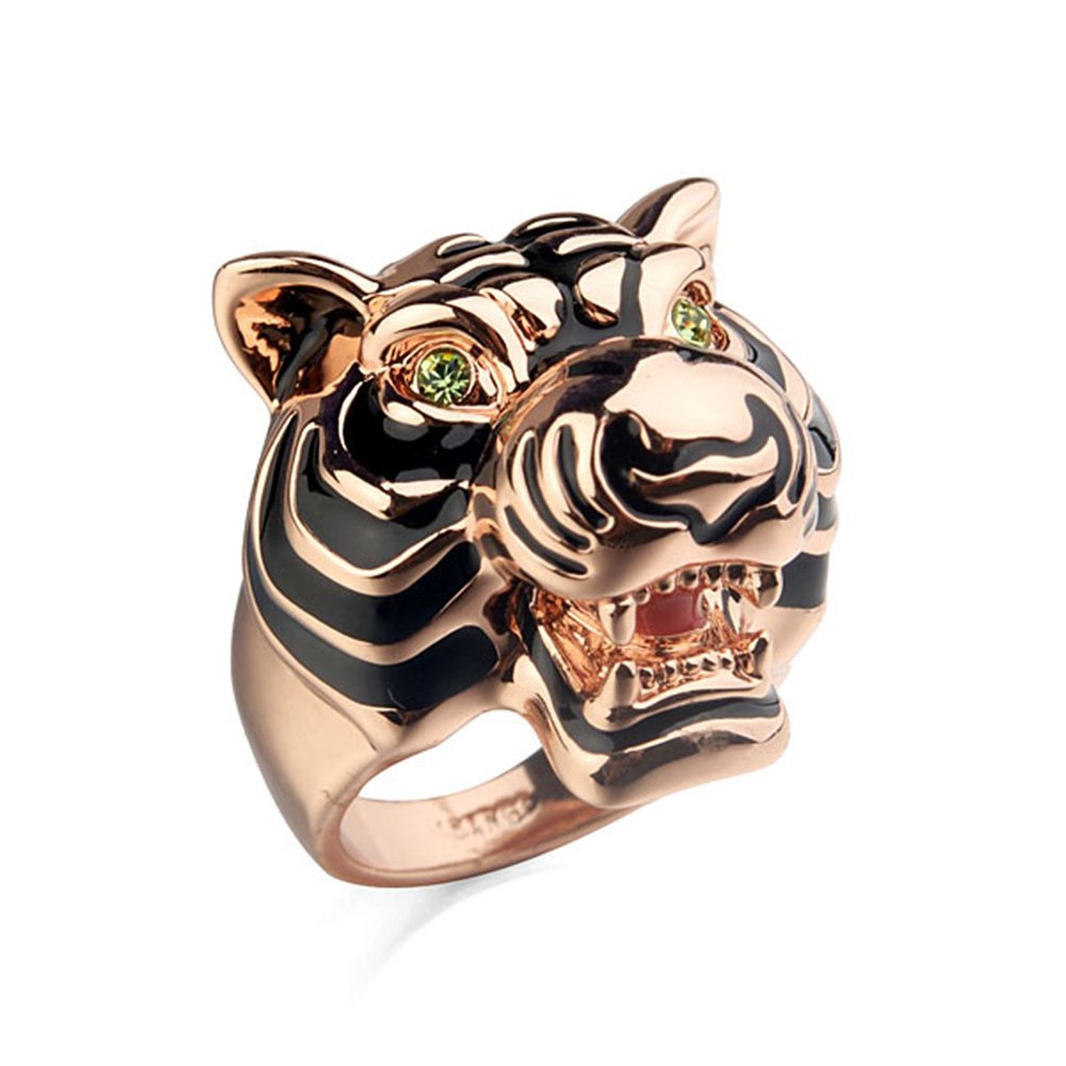 Etrys Big Tiger Head Shape Desgins 18K Rose Gold Plated Fashion Ring New