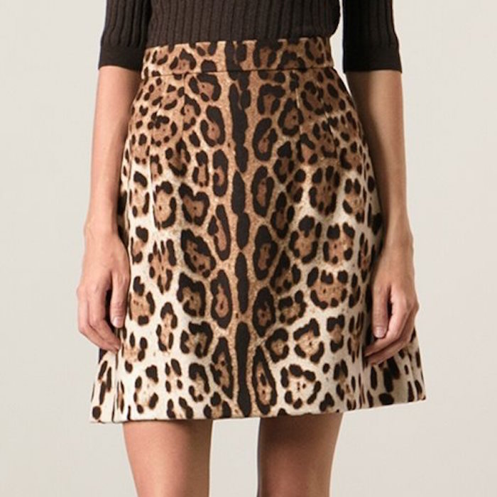  BALMAIN Leopard-jacquard stretch-knit mini skirt
