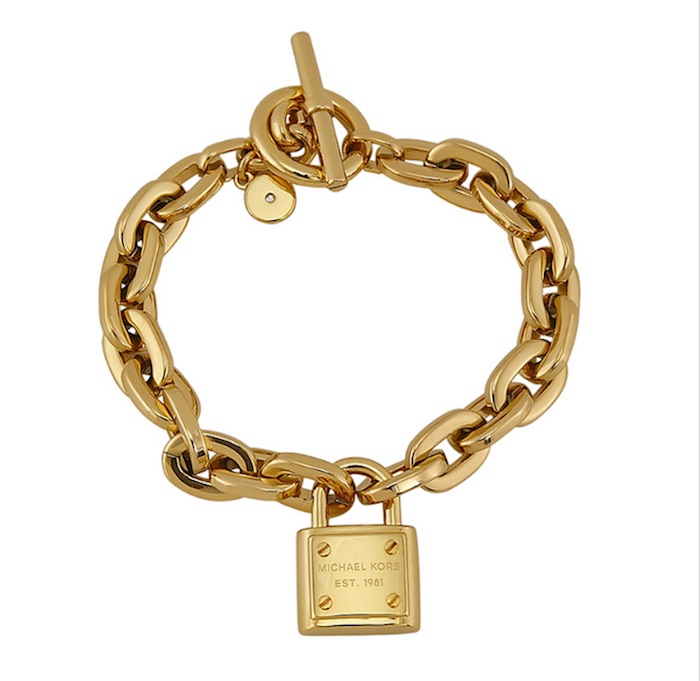 MICHAEL KORS Gold-Tone Logo Padlock Bracelet