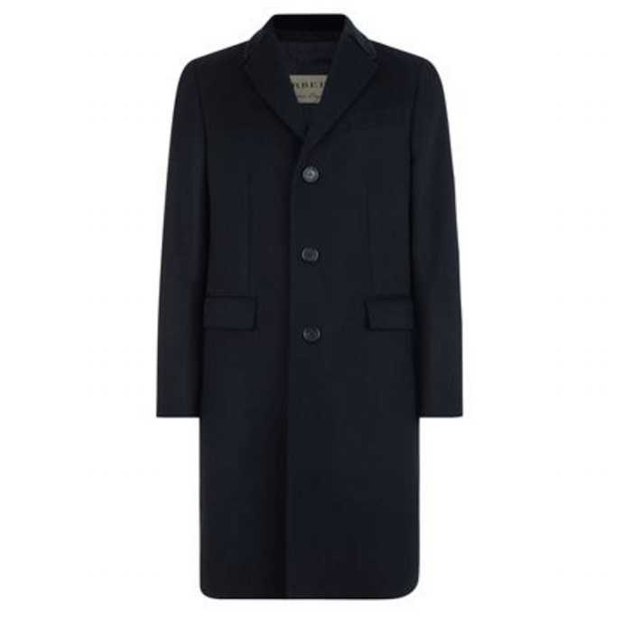 Burberry Bishopsgate Velvet Collar Overcoat
