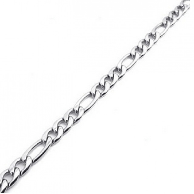 Men's Stainless Steel Medium Figaro Chain Necklace