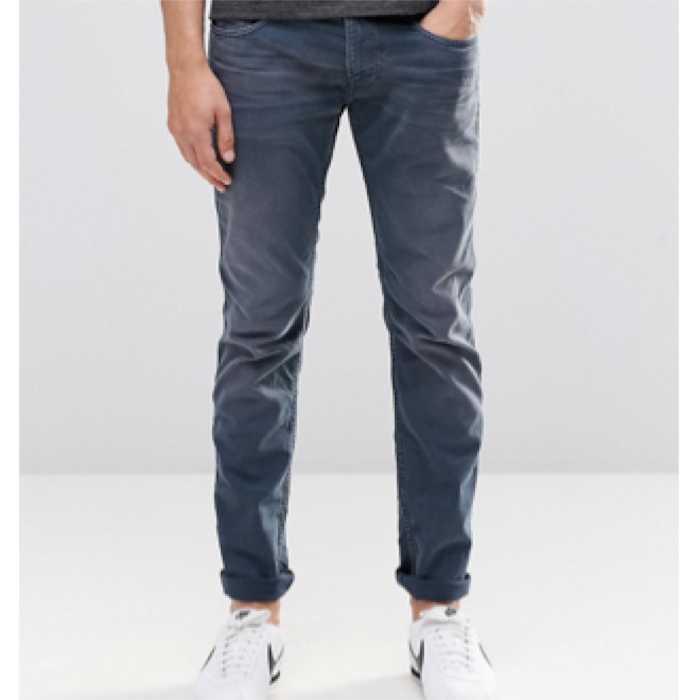 Replay Jeans Anbass Slim Fit Stretch Mid Blue Overdye Wash