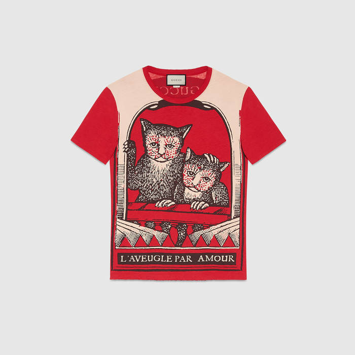 Washed t-shirt with monkeys print