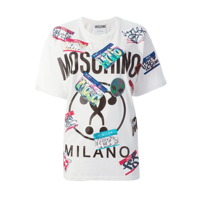 MOSCHINO name tag print T-shirt