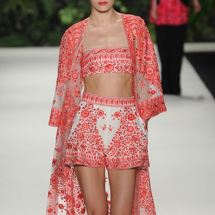 Naeem Khan Spring 2014 Ready-to-Wear Red and White Outfit