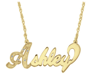 14K Gold Over Sterling Silver Diamond-Accent Nameplate Necklace