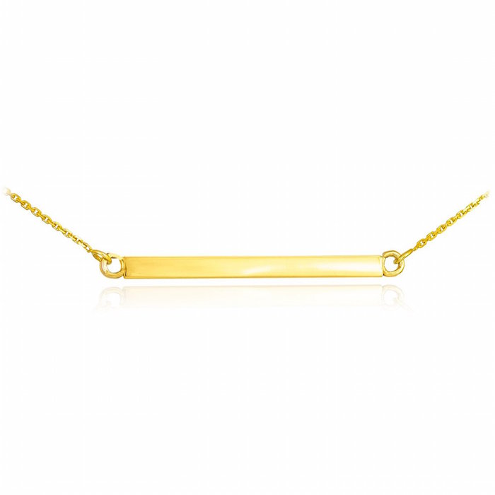 Dainty 14k Yellow Gold Bar Necklace