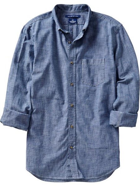 Men's Long Sleeve Denim Shirts in Sizes XS-6XL