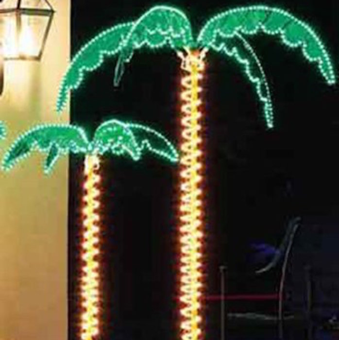4.5' (54 Inch) Deluxe Tropical Holographic LED Rope Lighted Palm Tree