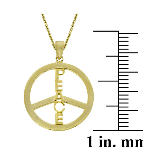 Mondevio 18K Gold/ Sterling Silver Peace Sign Necklace