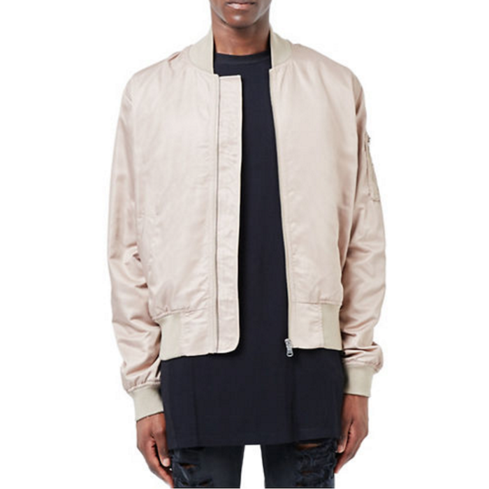 TOPMAN AAA Pink Ruched Bomber Jacket