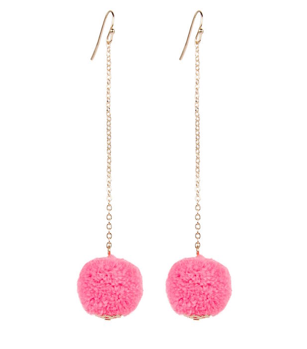 Pink Pom Pom Earrings