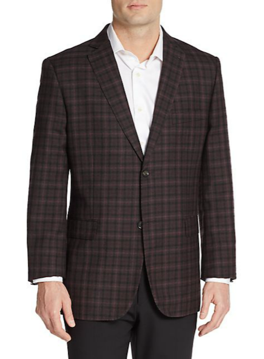 Saks Fifth Avenue Slim-Fit Messina Plaid Wool Sportcoat