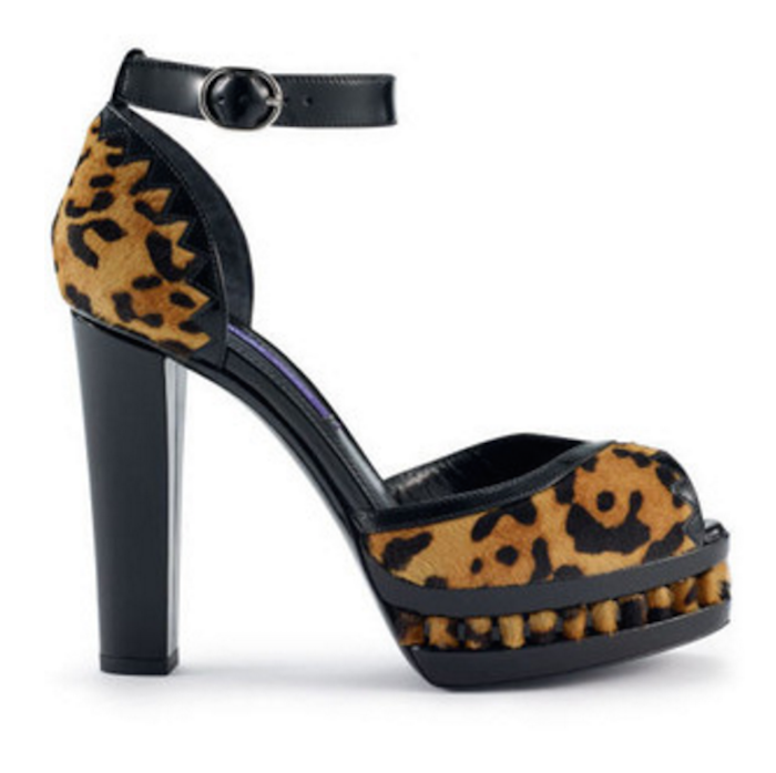 Ralph Lauren Leopard Platform Sandal | Blingby