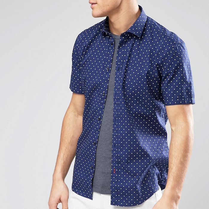 Esprit Short Sleeve Polka Dot Shirt In Slim Fit | Blingby