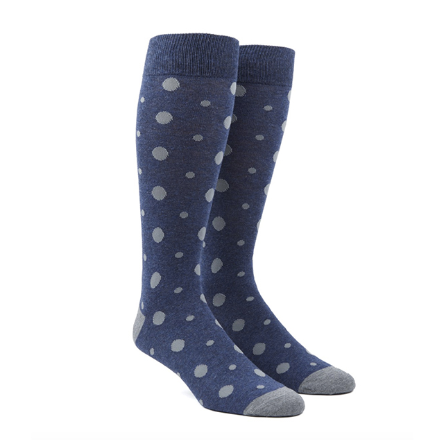 The Tie Bar ALTERNATING DOTS Navy Men's Socks